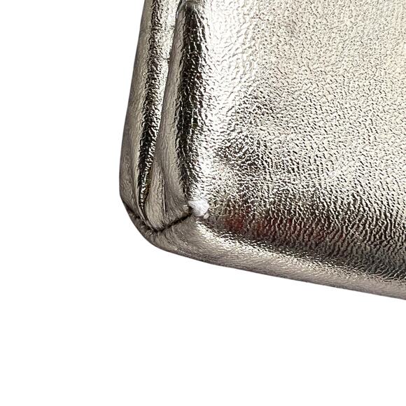 Vintage Gold Clutch Prom Purse Pocketbook 10" Kiss Lock Chain Strap Satin Glam - Picture 9 of 13